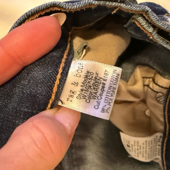 rag & bone Dark Blue Distressed Skinny Jeans - Picture 5 of 6